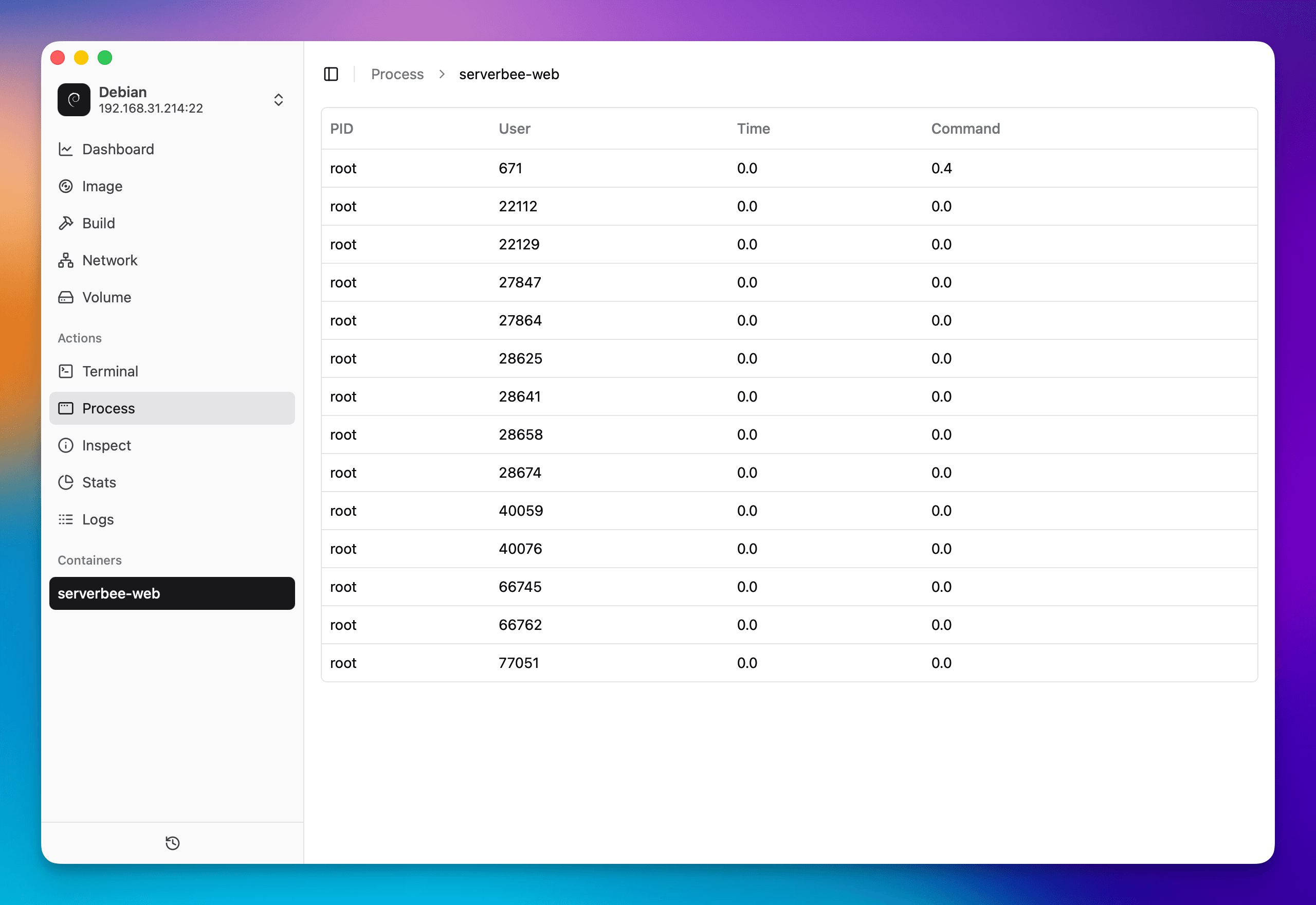 Process List Screenshot